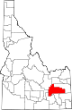 State map highlighting Bingham County