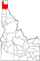 State map highlighting Bonner County