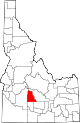 State map highlighting Camas County