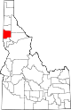 State map highlighting Latah County