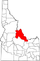 State map highlighting Lemhi County