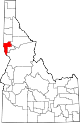 State map highlighting Nez Perce County
