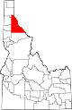 State map highlighting Shoshone County