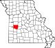A state map highlighting St. Clair County in the western part of the state.