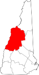 State map highlighting Grafton County