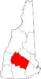 State map highlighting Merrimack County