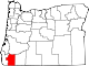 State map highlighting Josephine County