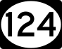 Route 124 marker