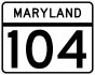 Maryland Route 104 marker