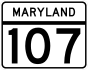 Maryland Route 107 marker