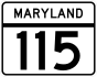 Maryland Route 115 marker