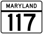 Maryland Route 117 marker