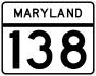 Maryland Route 138 marker