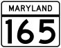 Maryland Route 165 marker