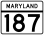 Maryland Route 187 marker