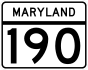 Maryland Route 190 marker