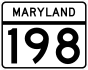 Maryland Route 198 marker