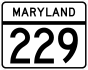 Maryland Route 229 marker