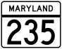 Maryland Route 235 marker