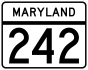 Maryland Route 242 marker