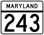 Maryland Route 243 marker
