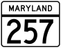 Maryland Route 257 marker