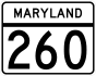 Maryland Route 260 marker