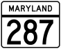 Maryland Route 287 marker