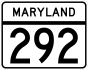 Maryland Route 292 marker