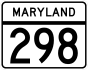 Maryland Route 298 marker