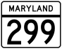 Maryland Route 299 marker