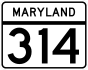 Maryland Route 314 marker