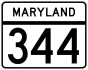 Maryland Route 344 marker