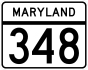 Maryland Route 348 marker