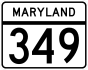Maryland Route 349 marker