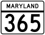 Maryland Route 365 marker