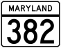 Maryland Route 382 marker