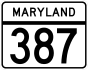 Maryland Route 387 marker