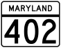 Maryland Route 402 marker