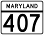 Maryland Route 407 marker