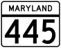 Maryland Route 445 marker