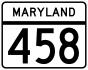 Maryland Route 458 marker