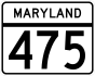Maryland Route 475 marker