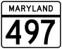 Maryland Route 497 marker