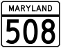 Maryland Route 508 marker