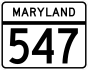 Maryland Route 547 marker