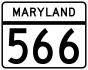 Maryland Route 566 marker