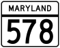 Maryland Route 578 marker