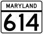 Maryland Route 614 marker