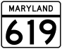 Maryland Route 619 marker